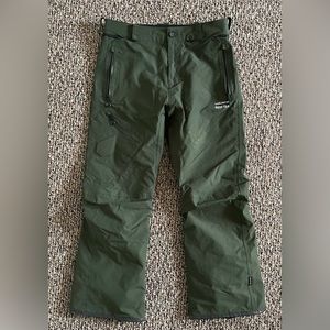Mens green Volcom gore-tex snow pants medium - used one season